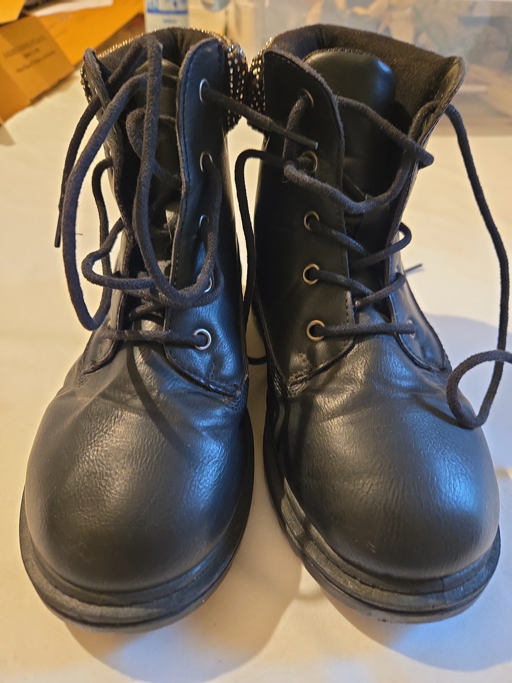 Link Black Kids Lace-Up Ankle Boots
